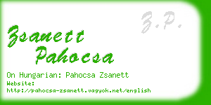 zsanett pahocsa business card